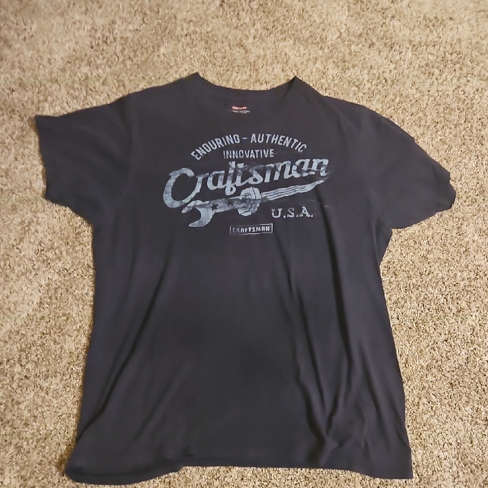 Original Craftmen's Navy Graphic Tee Mens Large Classic